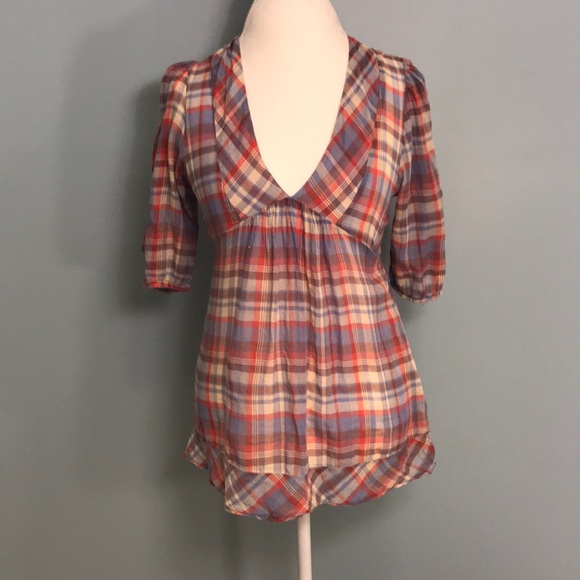 Mossimo Supply Co. Tops - ❄️ Mossimo Plaid Flowy Top